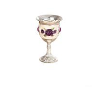 Retro Metal Cup for Champagne and Liquor with Stylish Vintage Outline for Home Bar and Tabletop Arrangement (B)