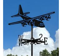 Retro Metal lighthouse Iron Weather Vane Rooftop Witch Weathervane Retro Wind Direction Indicator Farm Scene Garden Art Decor (D)