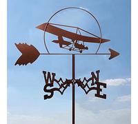 Retro Metal Man and Horse/Owl/Swan/Triangle Plane/Grim Reaper Weather Vane Roof Mount Wind Direction Indicator Yard Garden Barn Farmhouse Weathervane Measuring Tools