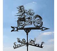 Retro Metal Man and Horse/Owl/Swan/Triangle Plane/Grim Reaper Weather Vane Roof Mount Wind Direction Indicator Yard Garden Barn Farmhouse Weathervane Measuring Tools (Color : Grim