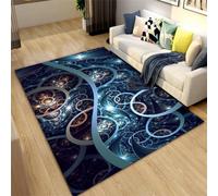Retro Metal Mechanical Gears 3D Printing Home Carpet Living Room Sofa Table Non -Slip Floor Mat 50 X 80 Cm - Polyester Soft Touch Easy Clean, Stain Resistant Non-Shedding With Rubber Ba -577696335545
