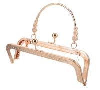 Retro Metal Purse Frame Clasp for DIY Bag Making and Repair | Brown Finish, Square Half Circle Shape, Sew on Attachment, Metal Handle, for Crafters and Bag Makers