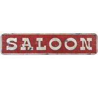 Retro Metal Saloon Bar Sign - Vintage Home Cave Garage Wall Decoration 4 x 16 inch