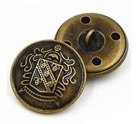 Retro Metal Shank Buttons Suit Coat Buttons Decorative Fastener Sewing Accessories Pack of 12, Antique Brass-25mm
