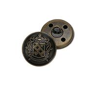 Retro Metal Shank Buttons Suit Coat Buttons Decorative Fastener Sewing Accessories Pack of 12, Antique Brass-28mm