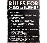 Retro Metal Sign Rules for Dating My Daughter Poster Bar Pub 8X12 Inch