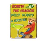 Retro Metal Sign Screw The Cracker Polly Wants A Cocktail Tin Sign Vintage Funny Pool Signs Patio Pub Wall Decoration Swimming Pool Sign 12x18 Inch