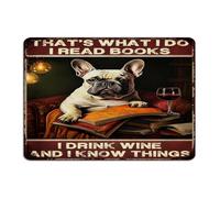 Retro Metal Sign That's What I Do I Read Books I Drink Wine And I Know Things Wall Décor Aluminum Tin Signs for Home Dorm Business Book Lover Readers Writers Librarian Art Poster Gift for Indoor 10x14