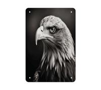 Retro Metal Signs Decorations Vintage Eagle Black And White Tin Sign Iron Painting Home Family Poster Personalized Art Wall Decor Funny Plaque Sheet for Home Gift Party 8x12 In