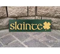 Retro Metal Slainte Irish Pub Gaelic Celtic Ireand Welcome Sign Wall Metal - Man Cave 4x16 inches