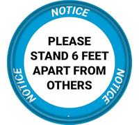 Retro Metal Tin Plaque Notice Please Stand 6 Feet Apart From Others Sign Safety Restriction Alert Attention Caution Warning Notice Aluminum Metal Tin 12"X12" Sign Plate