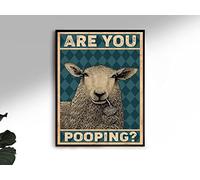 Retro Metal Tin Sign 12 X 16 Inches are You Pooping Poster Funny Sheep Bathroom Vintage Poster Sheep Bathroom Decor Sheep Restroom Decor Sheep Toilet Sign Funny Wall Decor Nostalgic Arts Decor