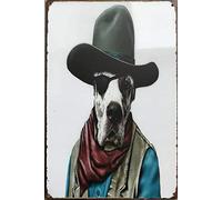 Retro Metal Tin Sign 12 X 16 Inches John Wayne Dog Wall Art Decor Gifts For Birthday Halloween Christmas Vintage Metal Tin Signs For Men Women Home Decoration Art Poster Metal Sign Tin Painting