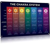 Retro Metal Tin Sign 12 X 16 Inches The Chakra System Home Decoration Art Poster Metal Sign Tin Painting Novelty Wall Art Decorative Crafts Iron Poster Metal Plate Decoration Nostalgic Tin Sign