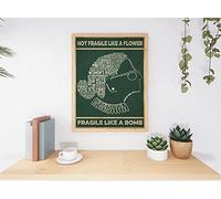 Retro Metal Tin Sign 5.5 X 8 Inches Ruth Bader Ginsburg Portrait Poster Notorious RBG Quotes Poster Not Fragile Like A Flower Fragile Like A Bomb Vintage Poster Novelty Decorative Crafts Best Gift