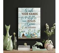 Retro Metal Tin Sign 5.5 X 8 Inches Wash Your Hands & Say Your Prayers Cause Jesus & Germs are Poster Vintage Bathroom Rules Poster Bathroom Wall Decor Humor Farmhouse Bathroom Toilet Wall Art Gifts