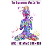 Retro Metal Tin Sign 8 X 12 Inches Teens Motivational Inspirational Poster - Motivational Wall Art - She Remembered Who She was and The Game Changed Positive Wall Art Prints Funny Wall Decor Gifts