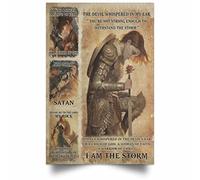 Retro Metal Tin Sign 8 X 12 Metal Tin Retro Sign Female Warrior of God Poster I Am The Storm Christant Woman Warrior Wall Art Vintage Metal Tin Signs Home Bar Shop Decorations Coffee Sign Gift