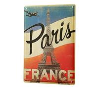 Retro Metal Tin Sign 8X12 Inches Deco City Paris France Novelty Aluminum Metal Tin Sign Post Wall Decoration For Men