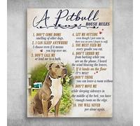 Retro Metal Tin Sign A Pitbull House Rules You Will Never Pee Alone Again Tin Sign Bar Pub Garage Diner Cafe Home Wall Decor Home Decor Art Poster Retro Vintage Metal Tin Sign 8x12 Inch