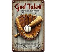 Retro Metal Tin Sign, Baseball, Baseball Lover, Your Talent Is God'Ss Gift To You, What You Do With It, Is Your Gift Back To God Home Bar Shop Decorations Coffee Vintage Sign Gift 8X12 Inch