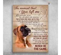 Retro Metal Tin Sign Boxer Dog Dog Lover The Moment That You Left Me My Heart Split with Memories Tin Sign Home Pub Coffee Shop Wall Decoration Retro Metal Plate 8x12 Inch