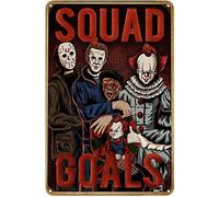 Retro Metal Tin Sign Classic Horror Movie Characters Poster, Horror Fan Art, Halloween Wall Art, Scary Movie Art Vintage Wall Decor for Home,Street,Bars,Restaurants,Cafes, Pubs Sign Gift 12 X 8 Inch