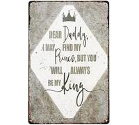 Retro Metal Tin Sign Dear Daddy King Metal Sign Vintage Retro Rustic Pub Wall Decor Art Room Decor Valentines Day Decor 8x12 Inch