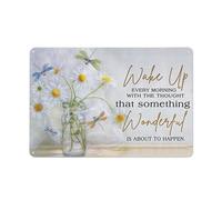 Retro Metal Tin Sign Dragonfly Poster Wake Up Every Morning with The Thought That Something Wonderful is About to Happen Novelty Wall Home Decor 8x12 Inch