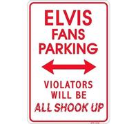 Retro Metal Tin Sign Elvis Shook up, Small Parking Sign for Home Coffee Wall Decor 8x12 Inch