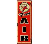Retro Metal tin Sign Free Air Gasoline Reproduction Garage Shop Metal Sign Funny Home Cave Garage bar Wall Decoration Vintage Metal Sign 6 x 16 inch