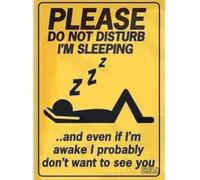 Retro Metal Tin Sign Funny Do Not Disturb I'M Sleeping Tin Sign For Home Cave Garage Bar Wall Decoration Vintage Metal Signs Gift For Women Men 8x12 Inch