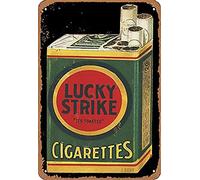 Retro Metal tin Sign Funny Lucky Strike Cigarettes Logo Advertising Eye-Catchingation Sign for Home Cave Garage bar Wall Decoration Vintage Metal Sign 8 x 12 inch