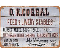 Retro Metal tin Sign Funny OK Corral -es Sign For Home Cave Garage bar Wall Decoration Vintage Metal Sign 8 x 12 inch