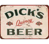 Retro Metal tin Sign Funny Retro Dick's Quincy Beer Iron Paintingation Sign for Home Cave Garage bar Wall Decoration Vintage Metal Sign 8 x 12 inch