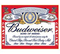 Retro Metal tin Sign Funny Sign Budweiser Label, Red Sign for Home Cave Garage bar Wall Decoration Vintage Metal Sign 8 x 12 inch