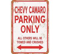 Retro Metal tin Sign Funny Tin Chevy Camaro Parking ONLY Sign For Home Cave Garage bar Wall Decoration Vintage Metal Sign 8 x 12 inch