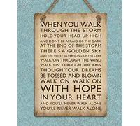 Retro Metal tin Sign Funny Youll Never Walk Alone YNWA Sign for Home Cave Garage bar Wall Decoration Vintage Metal Sign 8 x 12 inch