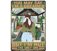 Retro Metal Tin Sign Gardening You May Say I'm A Dreamer But I'm Not The Only One The Garden I Go to Lose My Mind and Find My Soul Tin Sign for ShopGarageBarClubCafeWall Decor, 8x12 Inch