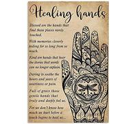 Retro Metal Tin Sign Healing Hands Massage Therapist Poster Sign for Outdoor & Indoor Wall Poster Home Bar Shop Decorations Coffee Vintage Sign Gift 12X8 in