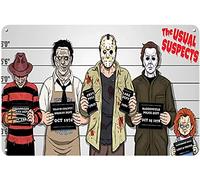 Retro Metal Tin Sign Horror Characters, Movie Villains Wall Art, Horror Character Horror Killer Print, Movie, Halloween Decor Home Bars,Restaurants,Cafes, Pubs Sign Gift 12x16inch Vintage Plaque