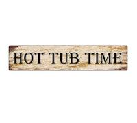 Retro Metal Tin Sign Hot Tub Time Funny Gifts for Home Coffee Kitchen Bar Laundry Pub Wall Decor 4x16 Inch