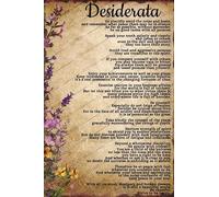 Retro Metal Tin Sign Inspirational Poem Print Literary Desiderata Art Motivational Wall Decor Inspirational Sign Vintage Decor 12x16 inch