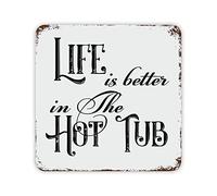 Retro Metal Tin Sign Life Is Better In The Hot Tub Decor Wall For Home Garage Bar Pub Kitchen Outdoor Retro Art Sign 14x20cm