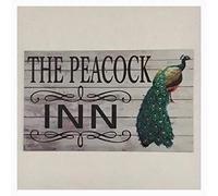 Retro Metal Tin Sign,Peacock Bird Inn Home Bar Shop Decorations Coffee Vintage Sign Gift 8X12 Inch