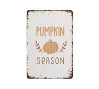 Retro Metal Tin Sign Pumpkin Season Wall Art Fall Decor Digital Print Neutral Wall Art Boho Decor Abstract Art 5.5x8 Inch Ideal for Pub Shed Bar Office Cave Room Kitchen