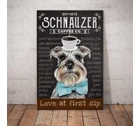 Retro Metal Tin Sign Schnauzer Dog Coffee Company Wall Art Nostalgic Vintage Home Decor Poster Decor Poster Wall Art Tin Sign Decor Metal Sign 20x30cm