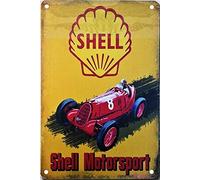Retro Metal tin Sign Shell Motorsport Vintage Sign Movie Poster Sign,Cave,Bar,Club,Home Wall Art Metal Tin Sign 12 X 8 INCH