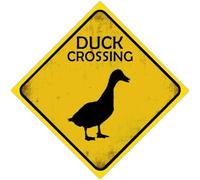 Retro Metal tin Sign Slow - Duck Xing Crossing Sign Crossing Sign Funny Home Cave Garage bar Wall Decoration Vintage Metal Sign 12 x 12 inch