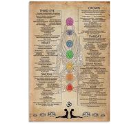 Retro Metal Tin Sign The to 7 Chakras Knowledge Gift for Yoga Meditation Lovers Home Decoration Art Poster Metal Sign Tin Painting Novelty Wall Art Decorative Crafts Iron Poster 8x12 Inch